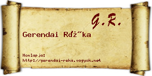 Gerendai Réka névjegykártya