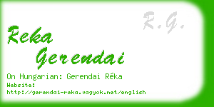 reka gerendai business card